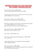 DEFENSIVE DRIVING POST TEST QUESTIONS WITH CORRECT ANSWERS 2026-2027