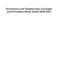 Economics and Taxation Key Concepts and Principles Study Guide &vert; 2026&ndash;2027