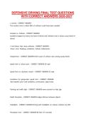 DEFENSIVE DRIVING FINAL TEST QUESTIONS WITH CORRECT ANSWERS 2026-2027
