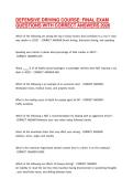 DEFENSIVE DRIVING COURSE&colon; FINAL EXAM QUESTIONS WITH CORRECT ANSWERS 2026