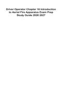 Driver Operator Chapter 16&colon; Introduction to Aerial Fire Apparatus Exam Prep Study Guide &vert; 2026&ndash;2027