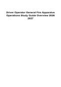 Driver Operator&colon; General Fire Apparatus Operations Study Guide Overview &vert; 2026&ndash;2027