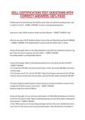 DELL CERTIFICATION TEST QUESTIONS WITH CORRECT ANSWERS 100&percnt; PASS