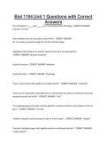 Biol 1104 Unit 1 Questions with Correct Answers