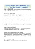 Biology 1108 &ndash; Exam Questions with Correct Answers 2026-2027&period;