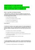 ASSESSMENT FOR SPECIAL EDUCATION - D755 EXAM QUESTIONS AND ANSWERS 100&percnt; CORRECT&excl;&excl;&NewLine;