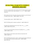 DH105 FINAL EXAM WITH CORRECT ANSWERS 2026-2027
