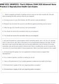 NRNP 6552&sol;NRNP6552 Final & Midterm Exam 2026&ndash;2027 Advanced Nurse Practice In Reproductive Health Care Questions And Verified Answers Study Guide