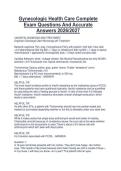 Gynecologic Health Care Complete&NewLine;Exam Questions And Accurate&NewLine;Answers 2026&sol;2027