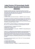 Latest Version Of Gynecologic Health&NewLine;Care Practice Questions And Answers&NewLine;2026&sol;2027