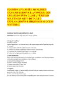 FLORIDA LP MASTER QUALIFIER EXAM QUESTIONS & ANSWERS &vert; 2026 UPDATED STUDY GUIDE &vert; VERIFIED SOLUTIONS WITH DETAILED EXPLANATIONS & HIGH PASS SUCCESS MATERIAL&NewLine;