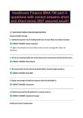Healthcare Finance MHA 706 part iv questions with correct answers short and direct terms 2027 assured excel&excl;&excl;