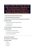 Midterm- MHA 706 Finance upto 185 High-Yield Questions&comma; Definitions & Board-Style Revision Notes for Nursing&comma; Health Administration and Healthcare Management Students