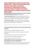 NAMS Menopause Certification Exam &lpar;MSCP&rpar; 2026 Practice Questions and Verified Answers with Rationales &vert; Menopause Society Certified Practitioner Study Guide &vert; Comprehensive Women's Health Certification Prep