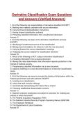 Derivative Classification Exam Questions and Answers 2026 &sol; 2027 &lpar;Verified Answers&rpar; 