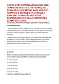 NCCCO Core Certification Exam 2026 Practice Questions and Verified Answers with Rationales &vert; Complete Crane Operator Certification Study Guide &vert; Comprehensive Review Questions