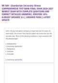 NR 509 - Chamberlain University-Illinois &NewLine;COMPREHENSIVE TEST BANK FINAL EXAM 2026-2027 &NewLine;NEWEST EXAM WITH COMPLETE QUESTIONS AND &NewLine;CORRECT DETAILED ANSWERS VERIFIED 10&percnt; &NewLine;ALREADY GRDAEDC A&plus;&vert;&vert; ASSURED PASS&vert;&vert; LATEST &NewLine;UPDATE  