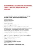 NU 150 PHARMACOLOGY EXAM 1 PRACTICE QUESTIONS COMPLETE WITH 100&percnt; VERIFIED ANSWERS AND RATIONALES