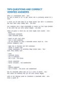 TIPS QUESTIONS AND CORRECT VERIFIED ANSWERS