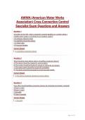 AWWA &lpar;American Water Works Association&rpar; Cross Connection Control Specialist Exam Questions and Answers