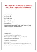 HESI A2 ANATOMY AND PHYSIOLOGY QUESTIONS &NewLine;AND CORRECT ANSWERS WITH RATIONALES