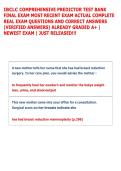 IBCLC COMPREHENSIVE PREDICTOR TEST BANK FINAL EXAM 