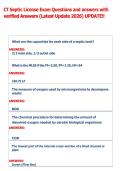 CT Septic License Exam Questions and answers with &NewLine;verified Answers &lpar;Latest Update 2026&rpar; UPDATE&excl;&excl; 