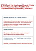 CT DMV Permit Test Questions and Accurate Detailed Exam 
