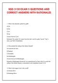 NSG 3130 EXAM 3 QUESTIONS AND CORRECT ANSWERS WITH RATIONALES 