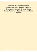 Chapter 10 &ndash; Fire Apparatus Driver&sol;Operator &lpar;2nd Edition&rpar;&colon; Emergency Vehicle Driving Study Guide
