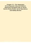 Chapter 15 &ndash; Fire Apparatus Driver&sol;Operator &lpar;2nd Edition&rpar;&colon; Apparatus Equipped with an Aerial Device Study Guide