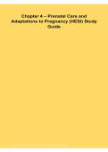 Chapter 4 &ndash; Prenatal Care and Adaptations to Pregnancy &lpar;HESI&rpar; Study Guide