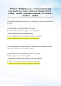 NUR 206 &sol; NUR206 Exam 2 &ndash; Community Nursing &NewLine;Concepts Review &lpar;Latest 2026&sol;2027 Update&rpar; &vert; Fortis &NewLine;College &vert; Verified Questions & Answers &vert; 100&percnt; Correct &NewLine;Solutions &vert; Grade A 