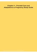 Chapter 4 &ndash; Prenatal Care and Adaptations to Pregnancy Study Guide