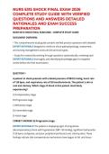 NURS 5315 SHOCK FINAL EXAM 2026 COMPLETE STUDY GUIDE WITH VERIFIED QUESTIONS AND ANSWERS DETAILED RATIONALES AND EXAM SUCCESS PREPARATION