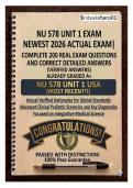 NU 578 Unit 1 Exam Newest 2026 Actual Exam &vert; Complete 200 Real Exam Questions & Correct Detailed Answers &lpar;Verified Answers&rpar; Already Graded A&plus; &vert; NU 578 Unit 1 USA &lpar;Most Recent&excl;&excl;&rpar;