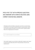PHTLS POST TEST WITH COMPLETE QUESTIONS AND ANSWERS & VERIFIED SOLUTIONS