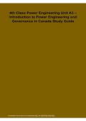 4th Class Power Engineering Unit A3 &ndash; Introduction to Power Engineering and Governance in Canada Study Guide