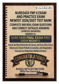 NURS 5433 FNP II Exam and Practice Exam Newest 2026&sol;2027 Test Bank &vert; Complete 400 Real Exam Questions & Correct Detailed Answers &lpar;Verified Answers&rpar; Graded A&plus; &vert; NURS 5433 Final Exam Prep &lpar;Most Recent&excl;&excl;&rpar;