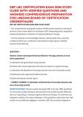 DBT LBC CERTIFICATION EXAM 2026 STUDY GUIDE WITH VERIFIED QUESTIONS AND ANSWERS COMPREHENSIVE PREPARATION FOR LINEHAN BOARD OF CERTIFICATION CREDENTIALING