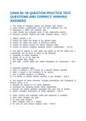 OSHA 30&colon; 50 QUESTION PRACTICE TEST QUESTIONS AND CORRECT VERIFIED ANSWERS