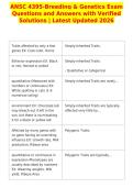 ANSC 4395-Breeding & Genetics Exam&NewLine;Questions and Answers with Verified&NewLine;Solutions &vert; Latest Updated 2026