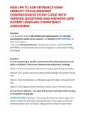 HESI LPN TO ADN ENTRANCE EXAM MOBILITY FOCUS 2026&sol;2027 COMPREHENSIVE STUDY GUIDE WITH VERIFIED QUESTIONS AND ANSWERS SAFE PATIENT HANDLING COMPETENCY ASSESSMENT