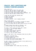 OSHA 30 - QUIZ 1 QUESTIONS AND CORRECT VERIFIED ANSWERS