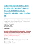 Webwoc Wnd580 Wound Care Nurse &NewLine;Specialist Exam Question And Correct &NewLine;Answers &lpar;Verified Answers&rpar; Plus &NewLine;Rationales 2026 Q&A Instant Download &NewLine;Pdf