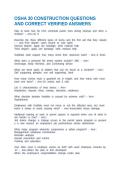 OSHA 30 CONSTRUCTION QUESTIONS AND CORRECT VERIFIED ANSWERS