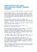 OSHA 30 HOUR STUDY GUIDE QUESTIONS AND CORRECT VERIFIED ANSWERS
