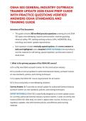 OSHA 503 GENERAL INDUSTRY OUTREACH TRAINER UPDATE 2026 EXAM PREP GUIDE WITH PRACTICE QUESTIONS VERIFIED ANSWERS OSHA STANDARDS AND TRAINING GUIDE