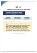 NR 547 Differential Diagnosis in Psychiatric-Mental Health ADVANCED PRACTICE STUDY GUIDE High-Difficulty Multiple Choice Questions & Comprehensive Explanations