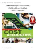 TEST BANK For Principles Of Cost Accounting&comma; 17th Edition by Edward J&period; Vanderbeck&comma; Verified Chapters 1 - 10&comma; Complete Newest Version